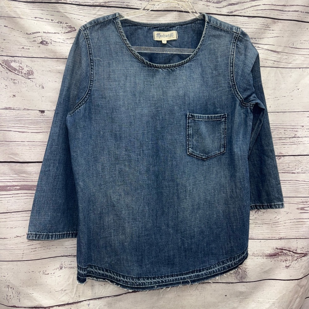 Madewell Classic Blue Denim Top Size XS